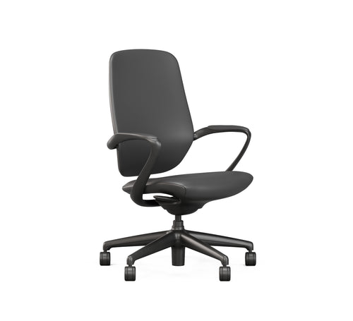 SitLab Amiko ergonomic office chair — Carbon (Black), side view
