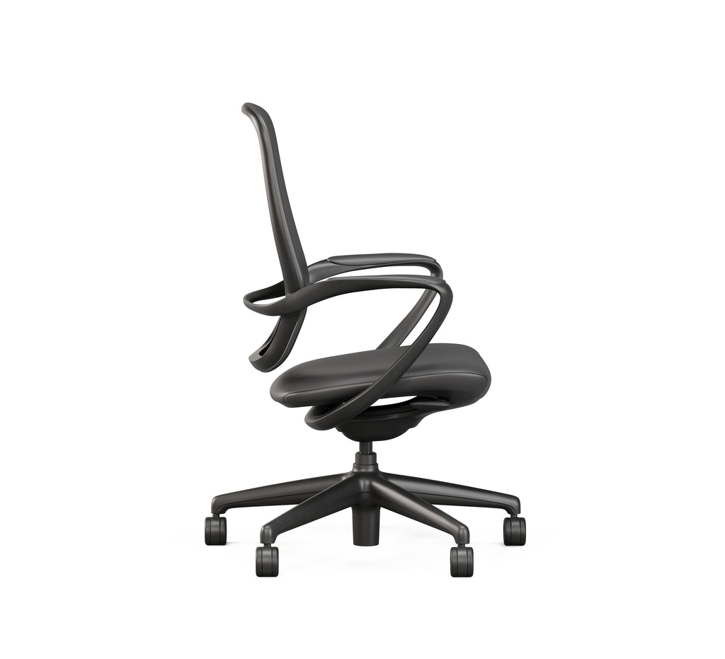 SitLab Amiko ergonomic office chair — Carbon (Black), rear view