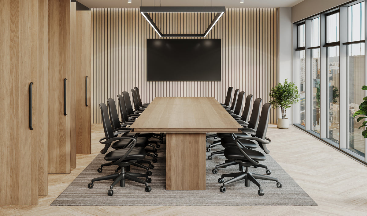 SitLab Amiko chairs around a boardroom table in a corporate office