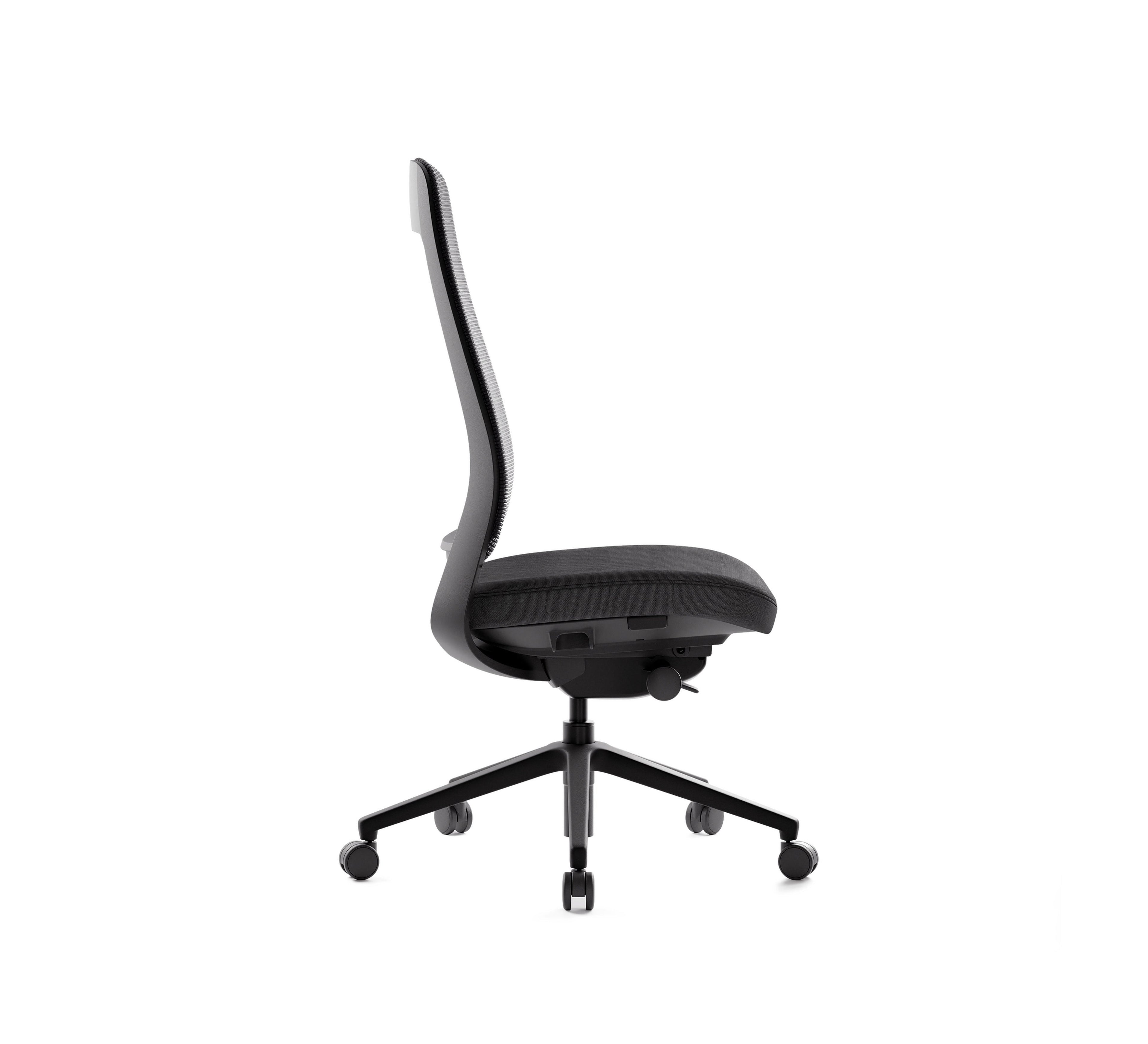 SitLab Frankie ergonomic office chair — Standard (No Armrests), side profile