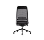 SitLab Frankie ergonomic office chair — Standard (No Armrests), rear view of the mesh backrest
