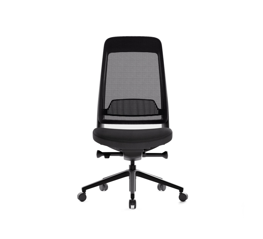 SitLab Frankie ergonomic office chair — Standard (No Armrests), front view