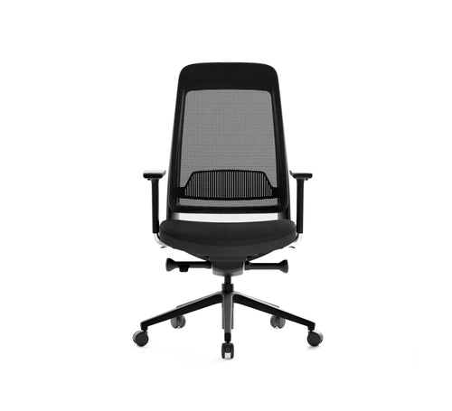 SitLab Frankie ergonomic office chair — 4D Armrests, front view