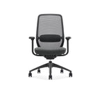 SitLab Harwood Premium task chair, front view with breathable mesh backrest and 4D armrests
