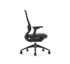 SitLab Harwood Premium task chair, side profile showing seat depth and armrest adjustment