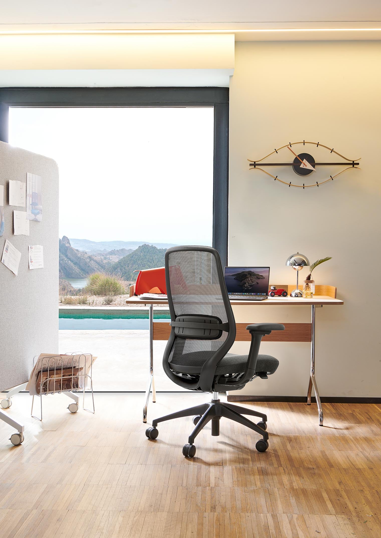SitLab Harwood task chair in black, workplace setting