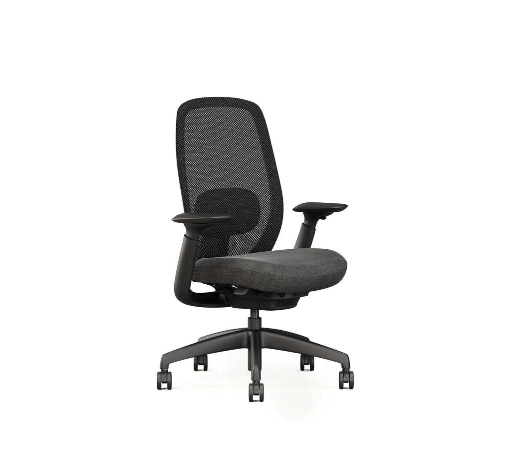 SitLab Remy ergonomic office chair — Midnight, side view