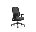 SitLab Remy ergonomic office chair — Midnight, side view