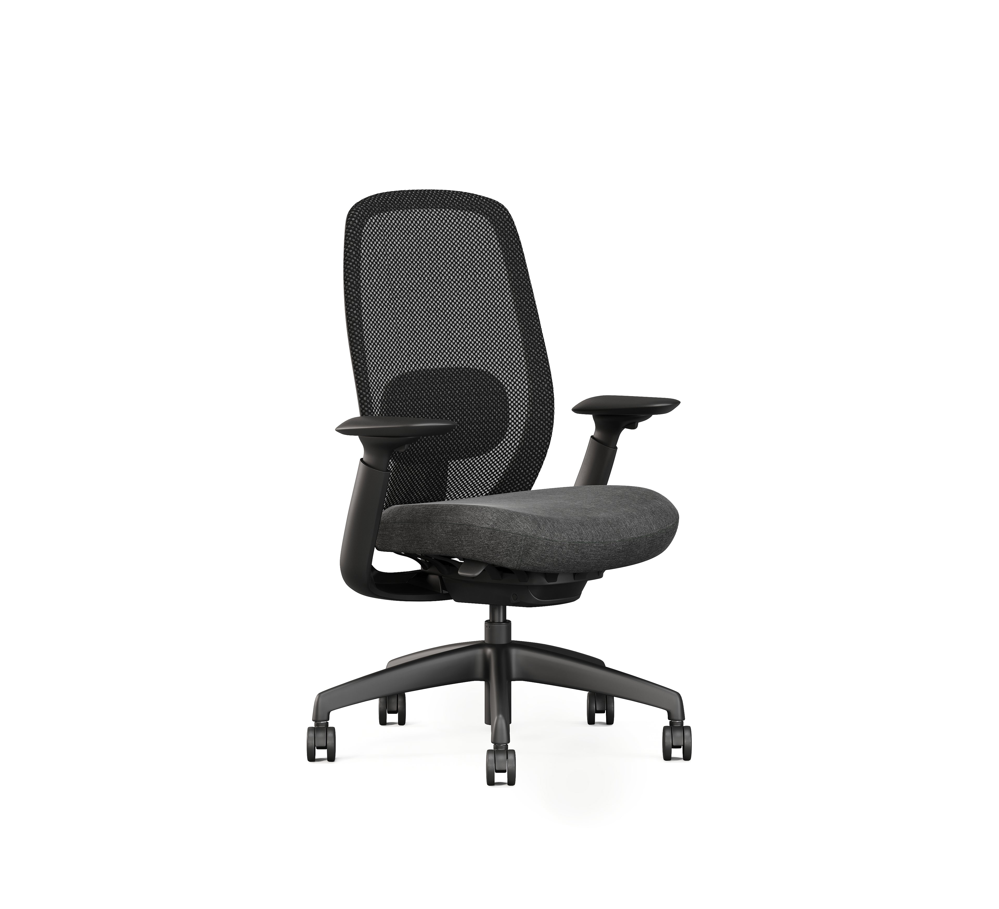 SitLab Remy ergonomic office chair — Midnight, side view