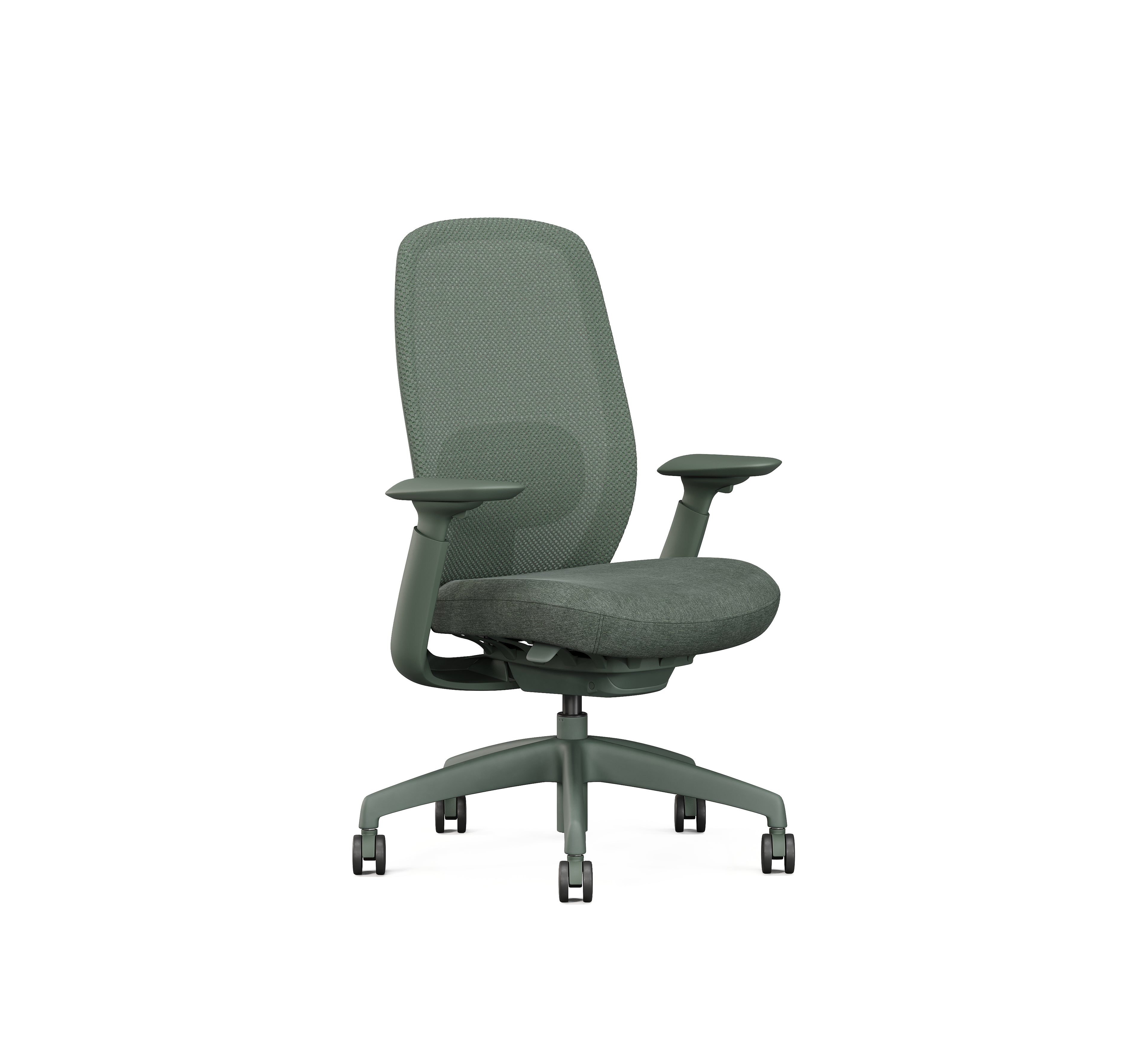 SitLab Remy ergonomic office chair — Remy Green, side view