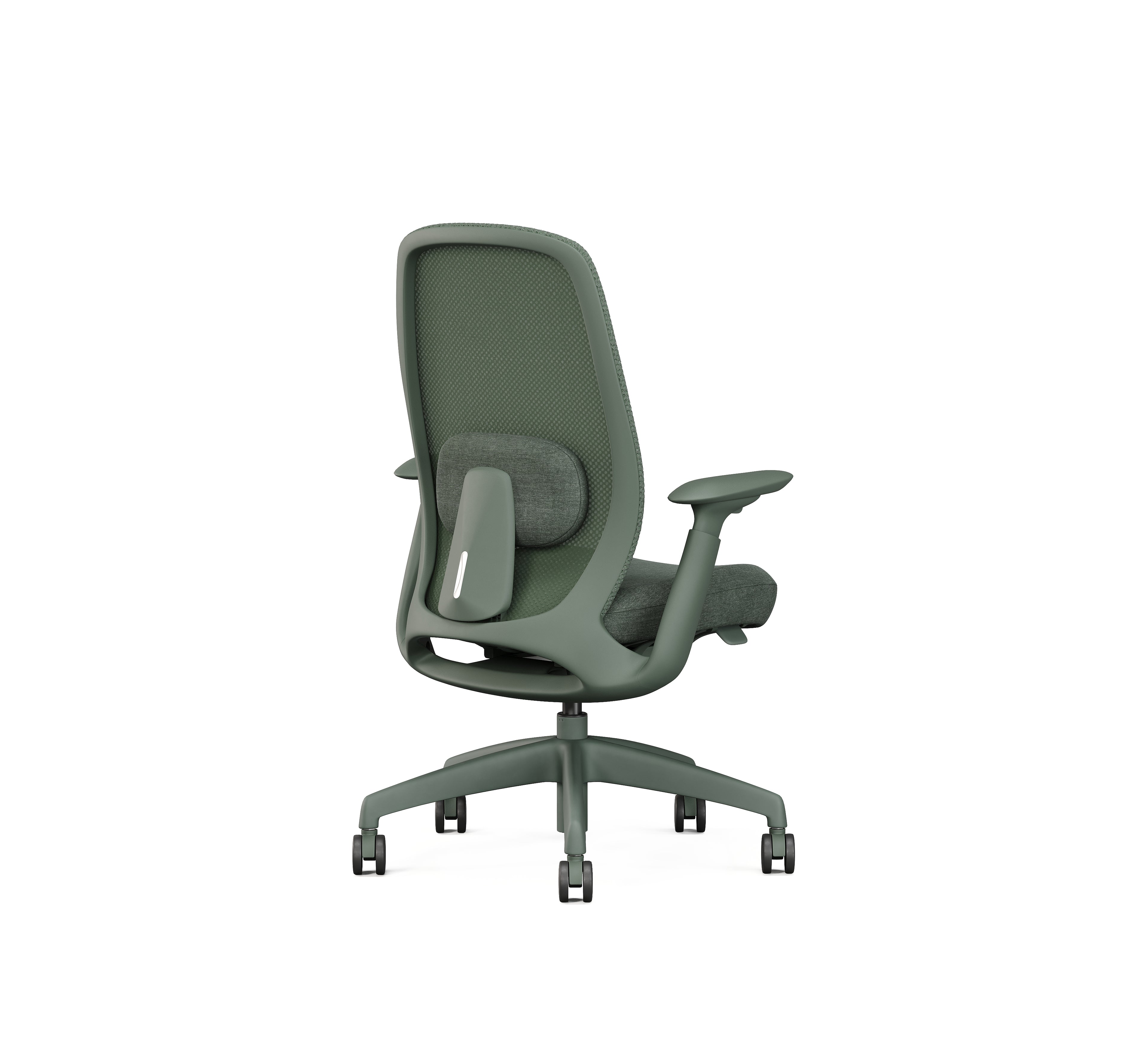 SitLab Remy ergonomic office chair — Remy Green, angled view